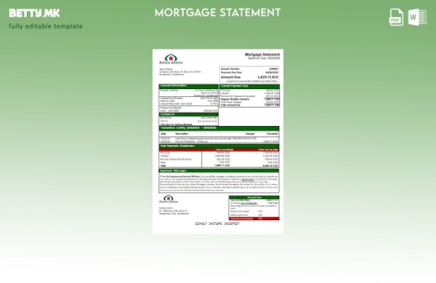 Модерен стил шаблон за извод за хипотека на банката Гватемала Ацтека